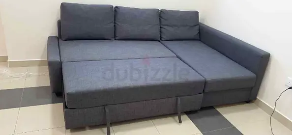 Ikea L Shape Sofa cum bed with big storage in L