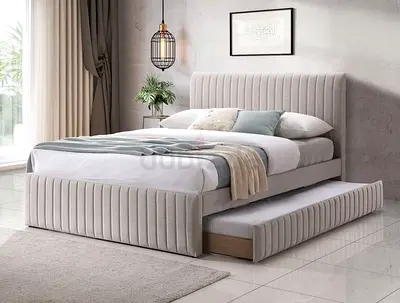Elegant Grey Bed with Storage Option