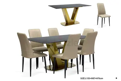 Elegant Modern Dining Table with Chairs Set