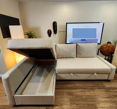 Sofa bed with storage box
