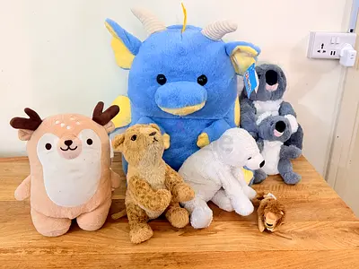 Adorable Collection of Plush Stuffed Animals and Creatures