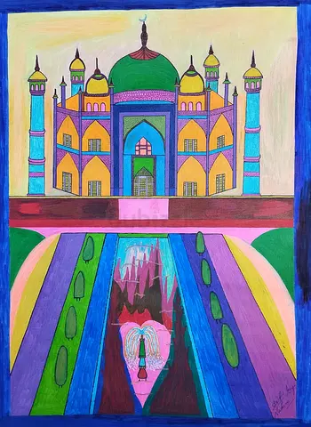 Taj Mahal is a new style I have drawn this Artwork. Its a hand painted paintings with unframed.