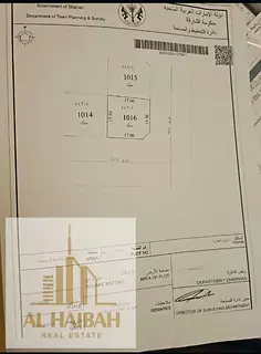 For sale: Residential plot in Sharjah, Al Matraq area, very special location and price, close to ame