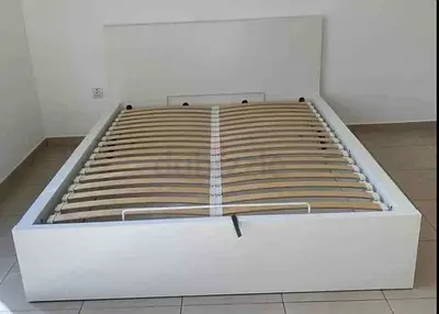 Ikea queen size hydraulic bed with Ikea mattress  ‎