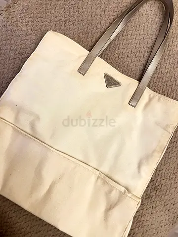 Prada canvas shoppers bag original