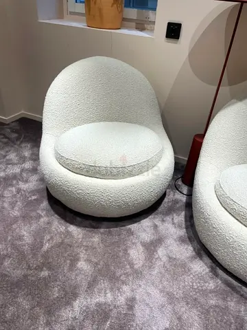 Stylish and Cozy White Boucle Chair