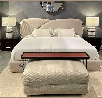 Luxurious fabric bed modern design