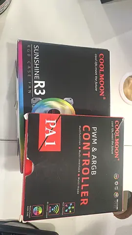 Coolmoon Sunshine R3 RGB Fans + PA1 ARGB Controller (Brand New)