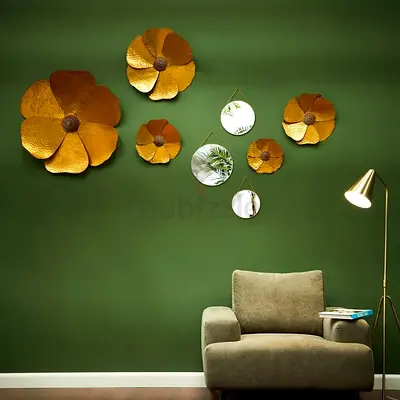 Stylish Gold Floral Wall Decor for a Home