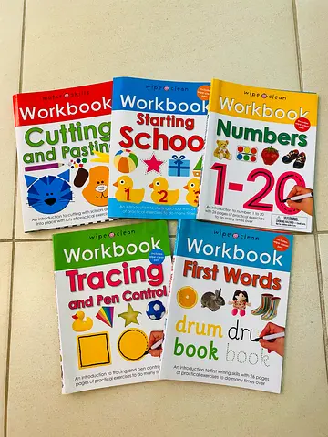 Priddy Books Set of 5 Wipe Clean Activity Books with pens BRAND NEW