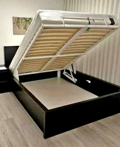 IKEA Malam Ottoman king size size 180×200cm bed with inside full storage and IKEA mattress is availa