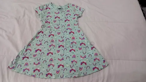 Cute Kids Dress with Rainbow Print