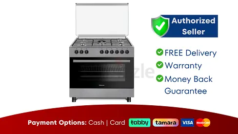 Cooking Range Hisense 90X60 Cm 5 Burner  Brand New | 1 Year Warranty | FREE Delivery