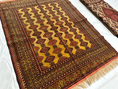 Antique 130 x 168 cm Beautiful Handmade Turkmen Yamood Carpet
