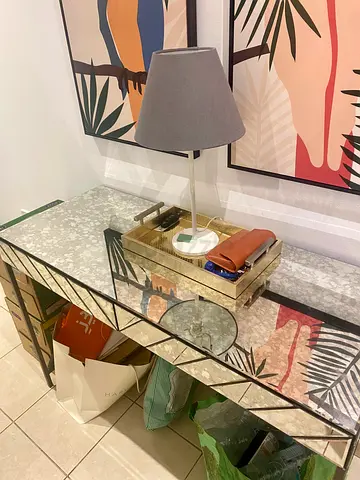 CRATE AND BARREL Stylish Glass Console Table