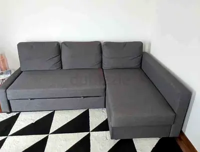 Ikea L Shape Sofa cum bed with big storage in L