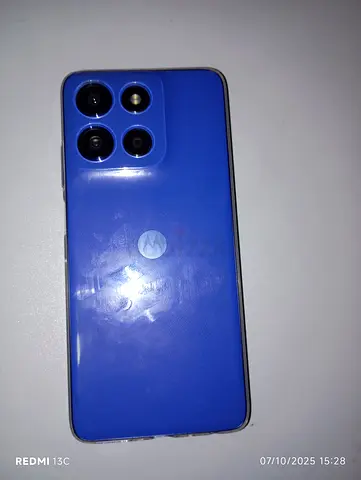 Sleek Motorola Smartphone in Vibrant Blue Color.moto G56