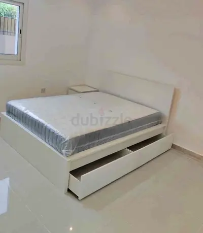 IKEA Malam double bed with 2 storage drawers underneath and Ikea mattress 140×200cm