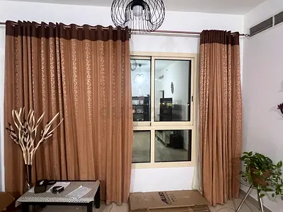 Elegant Pair of Brown Curtains 2 set (4pieces)