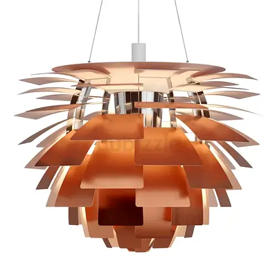 Poul Hennignsen inspired Copper Artichoke Pendant Lamp Louis Poulsen style Chandelier Designer