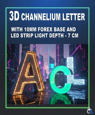 Unique 3D Channellium Letter Display with LED Strip Light