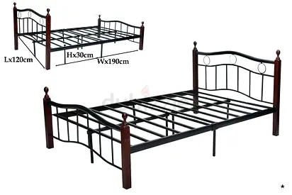 Sturdy Metal and Wood Bed Frame for Sale