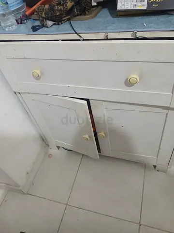 Stylish White Kitchen Cabinet with Drawers