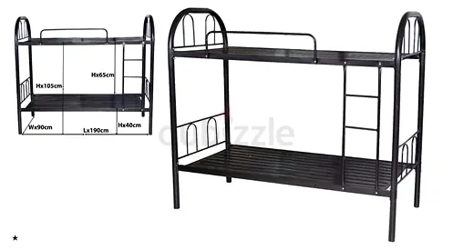 Sturdy Metal Bunk Bed with Ladder