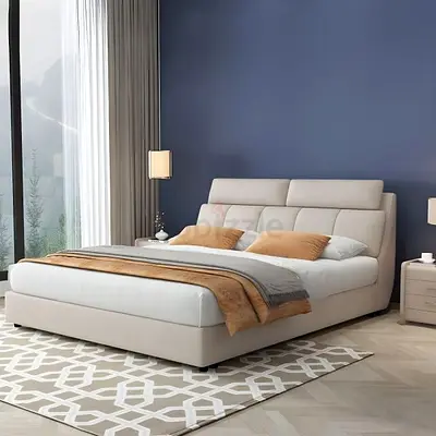 Upholstered Headboard king and queen size fabric bed with up lift storage