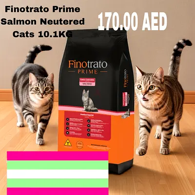 Premium Salmon Cat Food for Neutered Cats - 10.1KG