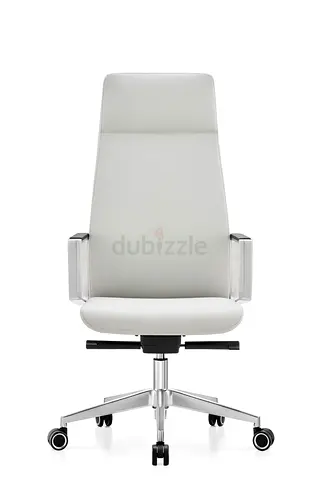 Sleek White Executive Office Chair - Elevate Your Workspace
