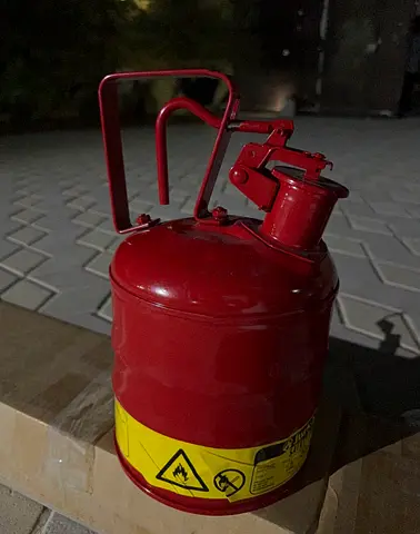 Justrite 10301 Type I Steel Flammables Safety Can, 4L Capacity, Red