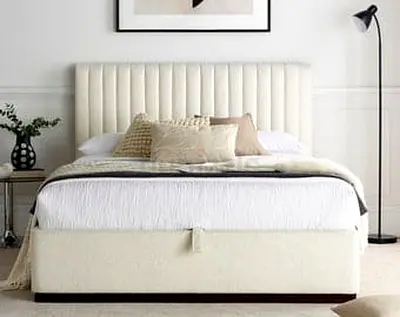 King size bed frame with storage nd medical mattress