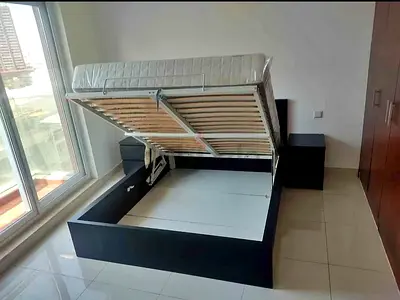 Ikea king size hydraulic bed with Ikea mattress  ‎
