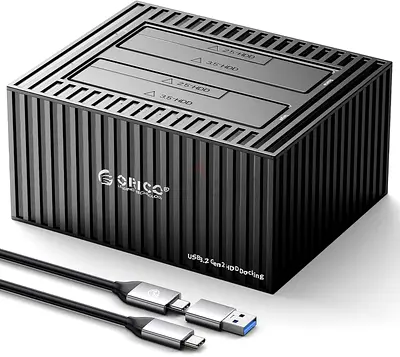 ORICO Dual Hard Drive Docking Station USB 3.2 Gen 1 External Aluminum Hard Drive Docl with Offline C