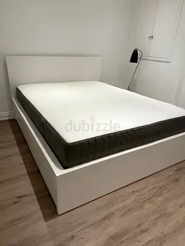 Malam queen size bed 160/200cm bed , 2 storage drawers underneath and with Ikea mattress