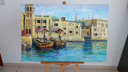 #DI_SHAYKH: Old city oil painting handmade