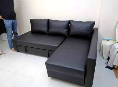 Sofa bed with storage black