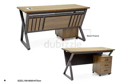 Stylish and Functional Office Desk with Steel Frame