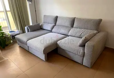 Excellent Condition Ikea eskelstuna L Shape Sofa bed with storage light gray