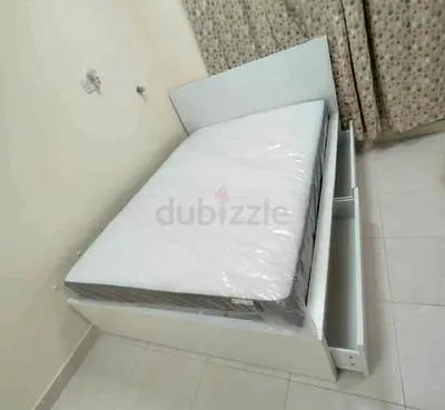 IKEA Malam double bed 140×200cm bed with 2 storage drawers underneath and Ikea mattress is available