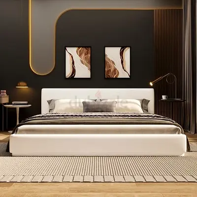 Upholstered Velvet Bed with Pannel headboard king , queen size