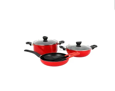 Durable Red Cookware Set for Your Kitchen 7pic set new