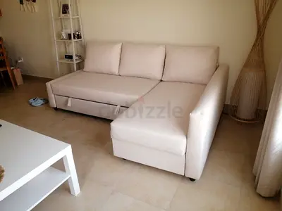 Stylish Beige Sofa with Chaise Lounge