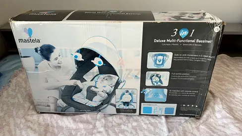 Mastela 3-In-1 Baby Swing, Bassinet And Cradle - Dark Grey