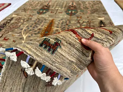 173 x 248 cm | New Handmade Beautiful Tree of Life Tribal Wool Carpet 46U