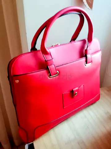Beautiful red laptop bag - like new