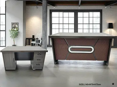 Stylish Modern Office Desk and Table Set