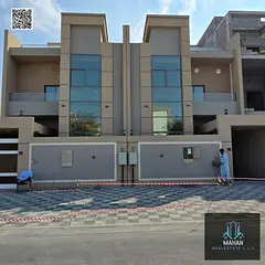 For sale in Ajman, Al Tallah area, behind Habitat School  3-storey townhouse, super deluxe finishing