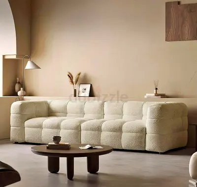 3-Seater Boucle Sofa | Custom Made | Delivery Sharjah